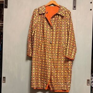 Vintage Retro Geometric Women's Trench Coat